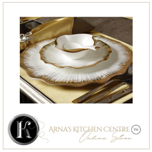 Load image into Gallery viewer, "Arna Lisa" Royal Collection - Luxury 60 Piece Ceramic Dinnerware for 6 - Silver/White, Gold/White