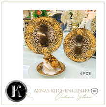 Load image into Gallery viewer, "Arna Lisa" Royal Collection - 24 Piece Porcelain Dinnerware Set for 6 (Leopard Print Gold)