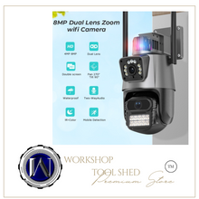 Load image into Gallery viewer, 8MP 4K Wifi Camera Dual Lens Security Protection Waterproof Security CCTV Video Surveillance Camera Light Alarm IP Camera