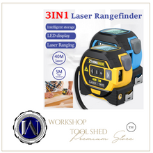 Load image into Gallery viewer, 3 In 1 Laser Tape Measure rangefinder Infrared High-Precision Electronic Ruler 40 or 60m