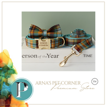 Load image into Gallery viewer, Luxury Pet Leash Engraved Name ID Tag + Collar + Bow - Free Engraving Personalise (all Sizes)