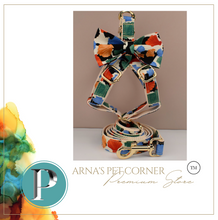 Load image into Gallery viewer, Luxury Pet Leash Engraved Name ID Tag + Harness + Bow Tie - Free Engraving Personalise (all Sizes) Many Styles