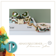 Load image into Gallery viewer, Luxury Pet Leash Engraved Name ID Tag + Collar + Bow - Free Engraving Personalise (all Sizes)
