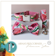 Load image into Gallery viewer, Luxury Pet Leash Engraved Name ID Tag + Collar + Bow - Free Engraving Personalise (all Sizes)