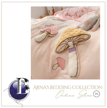 Load image into Gallery viewer, "Arna's" Collection - Luxury Flannel Velvet #D Mushrooms Bedding Set 6 piece Twin/Single