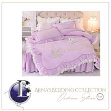 Load image into Gallery viewer, "Arna Lisa Royal Collection" - New Luxury White 100% Cotton Floral Embroidery Bedding Set
