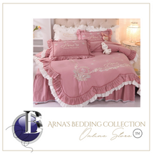 Load image into Gallery viewer, "Arna Lisa Royal Collection" - New Luxury White 100% Cotton Floral Embroidery Bedding Set