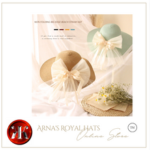 Load image into Gallery viewer, "Arna" Collection - Girls Hats - Many Sizes and Colours (2-6 years) Straw with Bow