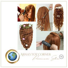 Load image into Gallery viewer, Girls Professional 85% Real Human Hair Mannequin Hair Training & Makeup - (Perfect Gift) )