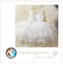 Load image into Gallery viewer, "Arna" Royal Gown Collection - Girls Princess Dress Tutu Baptism Newborn Infant Girl Party Dress