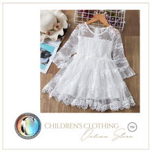 Load image into Gallery viewer, "Arna" Royal Gown Collection - White Lace Princess Dress For Girls