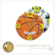 Load image into Gallery viewer, Deluxe "Arna Royal Clock Collection" Football Basketball Clock 3D Children's