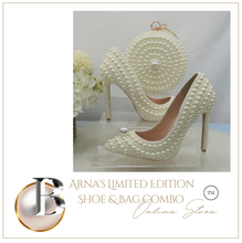 Load image into Gallery viewer, Limited Edition - Luxury Lace Shoe Set - Many Styles/Colours & Sizes (Shoe + Clutch) Wedding