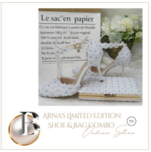 Load image into Gallery viewer, Limited Edition - Luxury Lace Shoe Set - Many colours & Sizes (Shoe + Clutch) Wedding