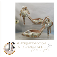 Load image into Gallery viewer, Limited Edition - Luxury Lace Shoe Set - Many colours & Sizes (Shoe + Clutch) Wedding