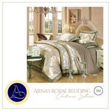 Load image into Gallery viewer, "Arna Lisa" Royal Collection - New Jacquard Satin Royal Luxury Bedding - King - 6 Piece