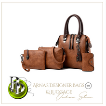 Load image into Gallery viewer, "Legend Collection" Women Handbags and Purse 4pcs Bag Set Female Shoulder Crossbody Bag Solid Color Soft Bag Wallet Handbag Cat Tassels Bags (SPECIAL)