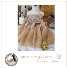 Load image into Gallery viewer, Arna Royal Gown Collection - Beautiful Golden Stunning Dress for Girls
