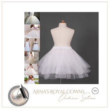 Load image into Gallery viewer, "Arna" Royal Gown Collection - White Flower girl Petticoat Tulle Ruffle Short Crinoline Petticoats Lady Girls Child Underskirt
