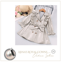 Load image into Gallery viewer, Arna Royal Gown Collection - Girls Overcoat Windproof Double Breasted Trench Coat - Many Sizes
