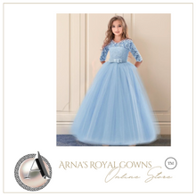 Load image into Gallery viewer, "Arna" Royal Gown Collection - Girls Wedding Evening Party Bridesmaid Long Dress Prom Gown Children Teenager New Year Princess Costume