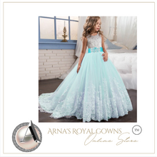 Load image into Gallery viewer, "Arna" Royal Gown Collection - Girls Wedding Evening Party Bridesmaid Long Dress Prom Gown Children Teenager New Year Princess Costume