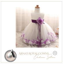 Load image into Gallery viewer, "Arna" Royal Gown Collection - Flower Tulle Toddler Kids Christening Costume Newborn Baby Girl Birthday Dress