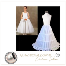 Load image into Gallery viewer, "Arna" Royal Gown Collection - 3 Hoops White A-Line Flower Girl Dress Petticoat Top Quality Child Underskirt For Flower Girl Dresses Length