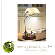 Load image into Gallery viewer, Arna Royal Collection - Classical Vintage Banker Lamp E27 Table Lamp Glass Lampshade Desk Lights 90V-240V