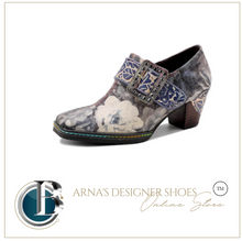 Load image into Gallery viewer, "Arna" Collection Shoes - Handcrafted Original Leathers - Women Shoes Female Print Fabric High Heels Retro Pumps