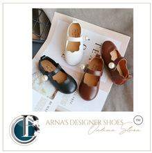 Load image into Gallery viewer, Arna's Shoe Collection - Children's Leather Round Toe Flat