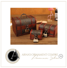 Load image into Gallery viewer, Vintage Wooden Treasure Chest Set - 3 Piece