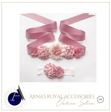 Load image into Gallery viewer, Arna's Royal Collection - Flower Belt & Head Piece (Children) Bridal