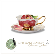 Load image into Gallery viewer, "Arna" Collection - Rose Ceramic Cup & Saucer Set - 2 Piece (2 Designs)