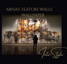 Load image into Gallery viewer, "Arna Collection" - Feature Wall - Vintage Green & Gold Leaf Wall Sticker Removable - 10 Square Meters (Many Sizes)