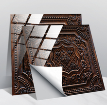 Load image into Gallery viewer, "Arna" Collections - DIY - Custom Crystal Film Covered Retro Metal Pattern Ceramic Tiles x20 Adhesive