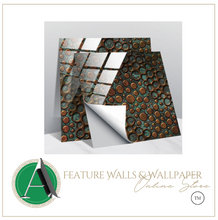 Load image into Gallery viewer, "Arna" Collections - DIY - Custom Crystal Film Covered Retro Metal Pattern Ceramic Tiles x20 Adhesive