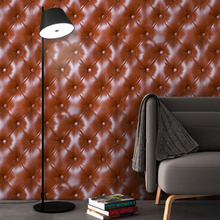Load image into Gallery viewer, "Arna Collection" - Wall Paper - Luxury Brown 3D Faux Leather Wallpaper Soft (Many Colours)