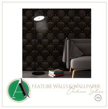 Load image into Gallery viewer, "Arna Collection" - Wall Paper - Luxury Black 3D Faux Leather Wallpaper Soft (Many Colours)