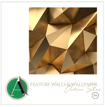 Load image into Gallery viewer, "Arna Collection" - Wall Paper - 3D Golden Geometric - Perfect for Feature Walls 4 Square Meters