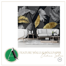 Load image into Gallery viewer, "Arna Collection" - Feature Wall - Gold & Silver Leaf Wall Sticker Removable - 10 Square Meters