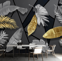 Load image into Gallery viewer, "Arna Collection" - Feature Wall - Gold & Silver Leaf Wall Sticker Removable - 10 Square Meters