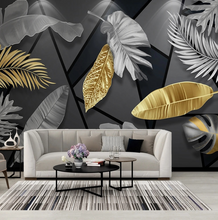 Load image into Gallery viewer, "Arna Collection" - Feature Wall - Gold & Silver Leaf Wall Sticker Removable - 10 Square Meters