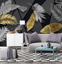 Load image into Gallery viewer, "Arna Collection" - Feature Wall - Gold & Silver Leaf Wall Sticker Removable - 10 Square Meters