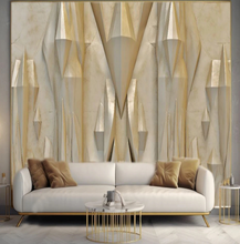 Load image into Gallery viewer, "Arna Collection" - Feature Wall - Light Luxury Abstract Pattern Gold Geometric Art Wall Sticker Removable - 12 Square Meters