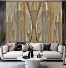 Load image into Gallery viewer, "Arna Collection" - Feature Wall - Light Luxury Abstract Pattern Gold Geometric Art Wall Sticker Removable - 12 Square Meters