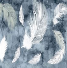 Load image into Gallery viewer, "Arna Collection" - Feature Wall - Hand Painted White Elegant Feather Wall Sticker Removable - 12 Square Meters