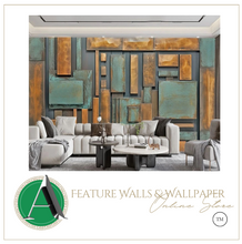 Load image into Gallery viewer, "Arna Collection" - Feature Wall - 3D Retro Green & Gold Wall Sticker Removable - 12 Square Meters (Many Sizes)