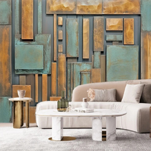 Load image into Gallery viewer, "Arna Collection" - Feature Wall - 3D Retro Green & Gold Wall Sticker Removable - 12 Square Meters (Many Sizes)