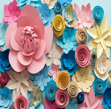 Load image into Gallery viewer, "Arna Collection" - Feature Wall - 3D Flowers Pastels Wall Sticker Removable - 12 Square Meters (Many Sizes)